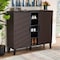Baxton Studio Idina Dark Brown and Grey Finished Wood 2-Door Shoe Cabinet 173-10906 - alternate 4